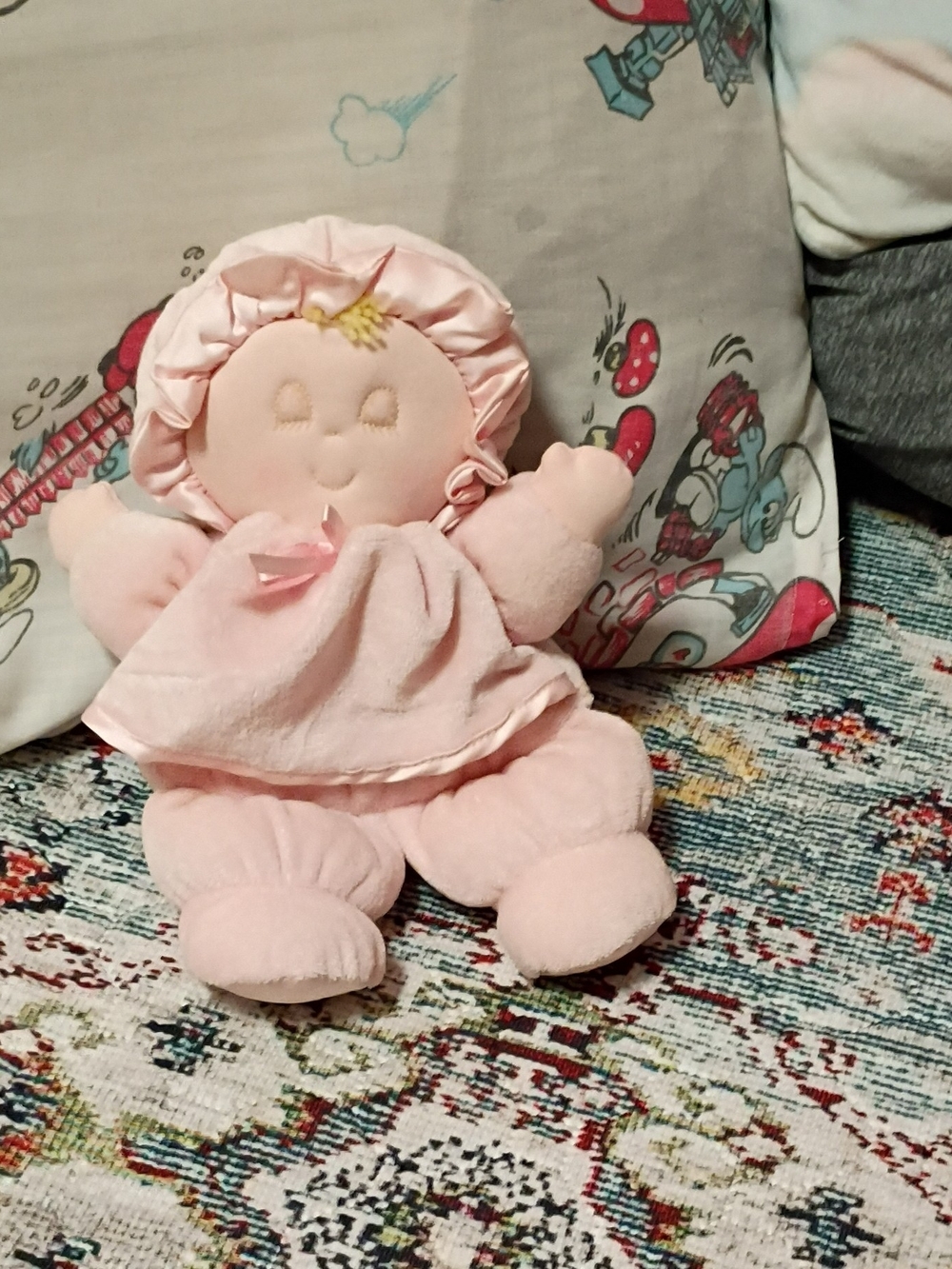 Plush Pink Baby Doll Cuddle Toy - Soft Comfort for Kids